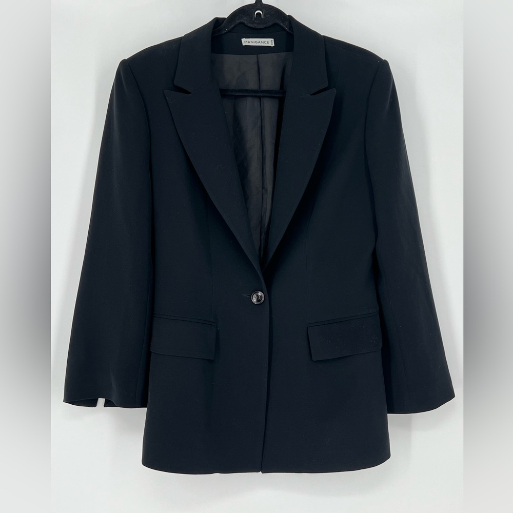 MANIGANCE PARIS BLACK BLAZER SPLIT BELL SLEEVES